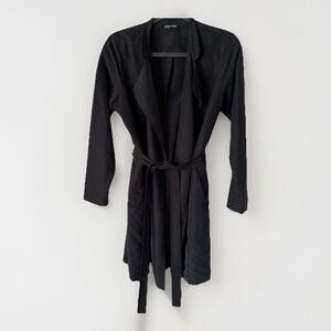 American Apparel Navy Blue Duster Trench Coat XS / Small Tie Y2K Minimalist
